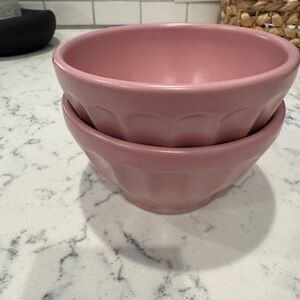 Set of Pink Ceramic Bowls